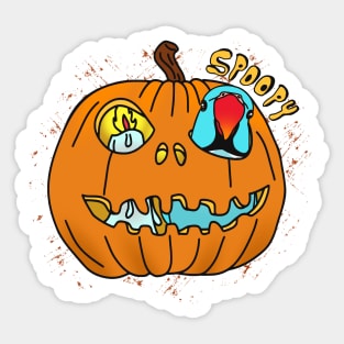 Halloween Blue Indian Ringneck Pumpkin Sticker